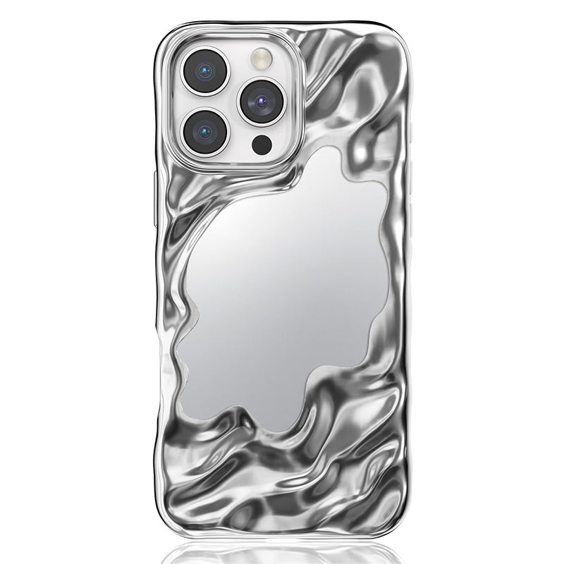 NIMASO iPhone 16 Pro/Pro Max用ミラー付きウェーブケース MagSafeアクセサリー対応