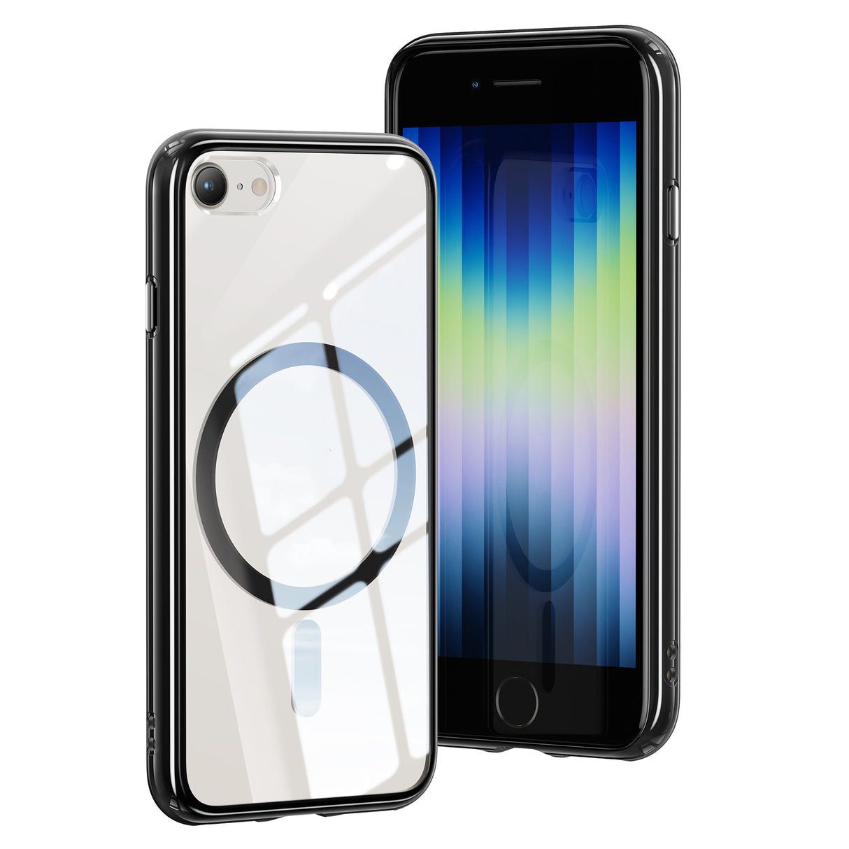 iPhone SE2/SE3/7/8 用 クリアケース Magsafe対応 ブラック