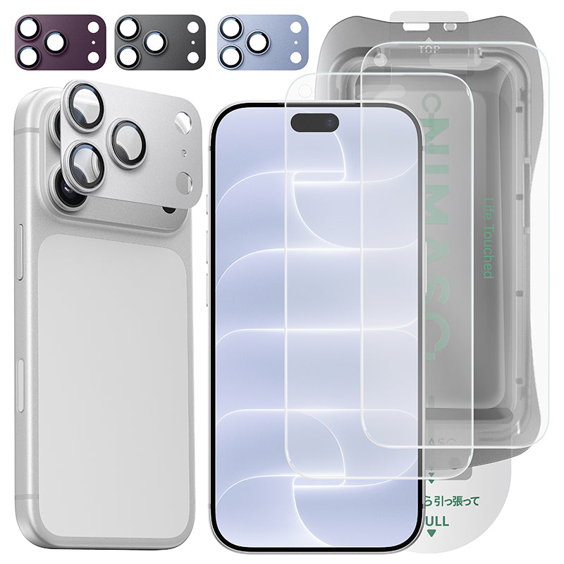 【対策品】【究極の保護セット】iPhone 17/18 Pro 対応 ガラスフィルム + カメラ保護フィルム クリア / アンチグレア / 覗き見防止 アルミ合金