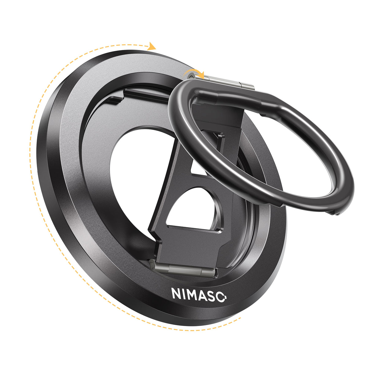 スマホリング MagSafe対応 360度回転可能 リングホルダー iPhone&Android全機 種対応 ブラック