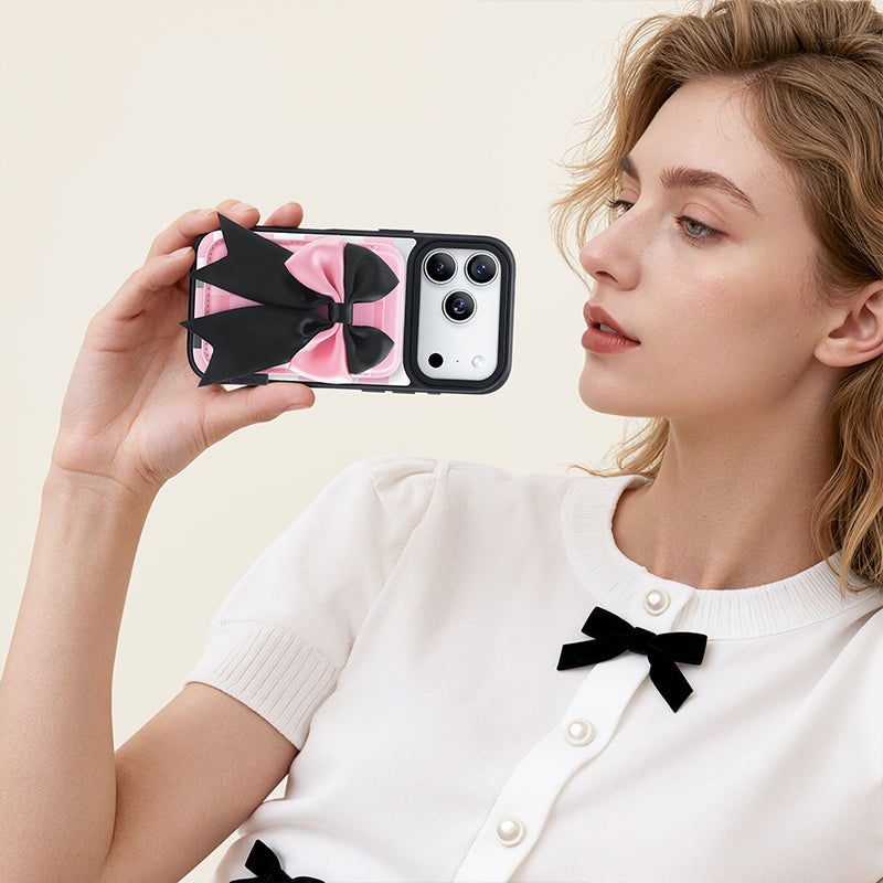 NIMASO MagSafe対応 スマホ カードケース カード収納 チェッカーボード柄 ピンク