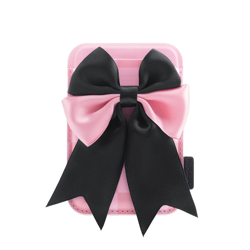 NIMASO MagSafe対応 スマホ カードケース カード収納 チェッカーボード柄 ピンク