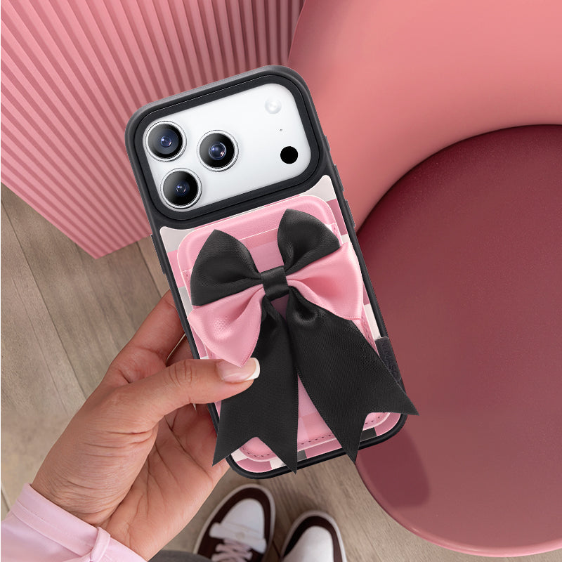 NIMASO MagSafe対応 スマホ カードケース カード収納 チェッカーボード柄 ピンク