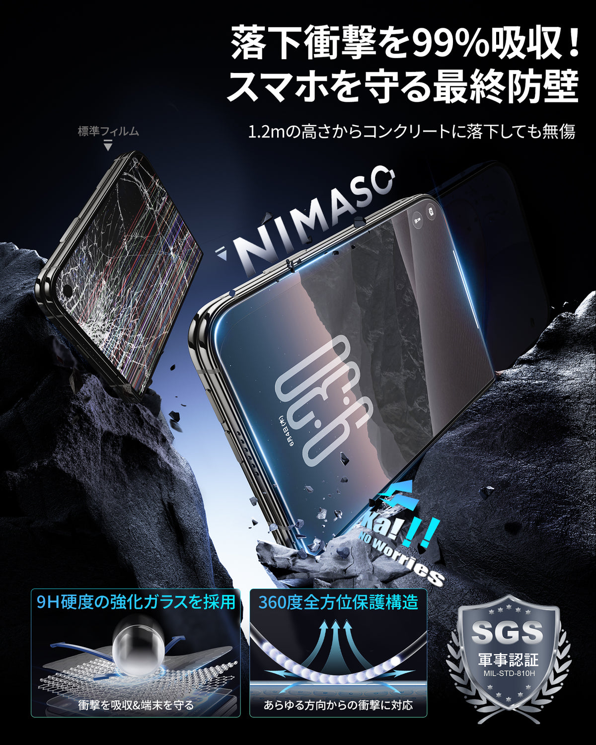 NIMASO 适用于 iPhone 17/Pro/Pro Max/Air 的防眩光钢化玻璃膜，带自动除尘引导框（2 片装） 
