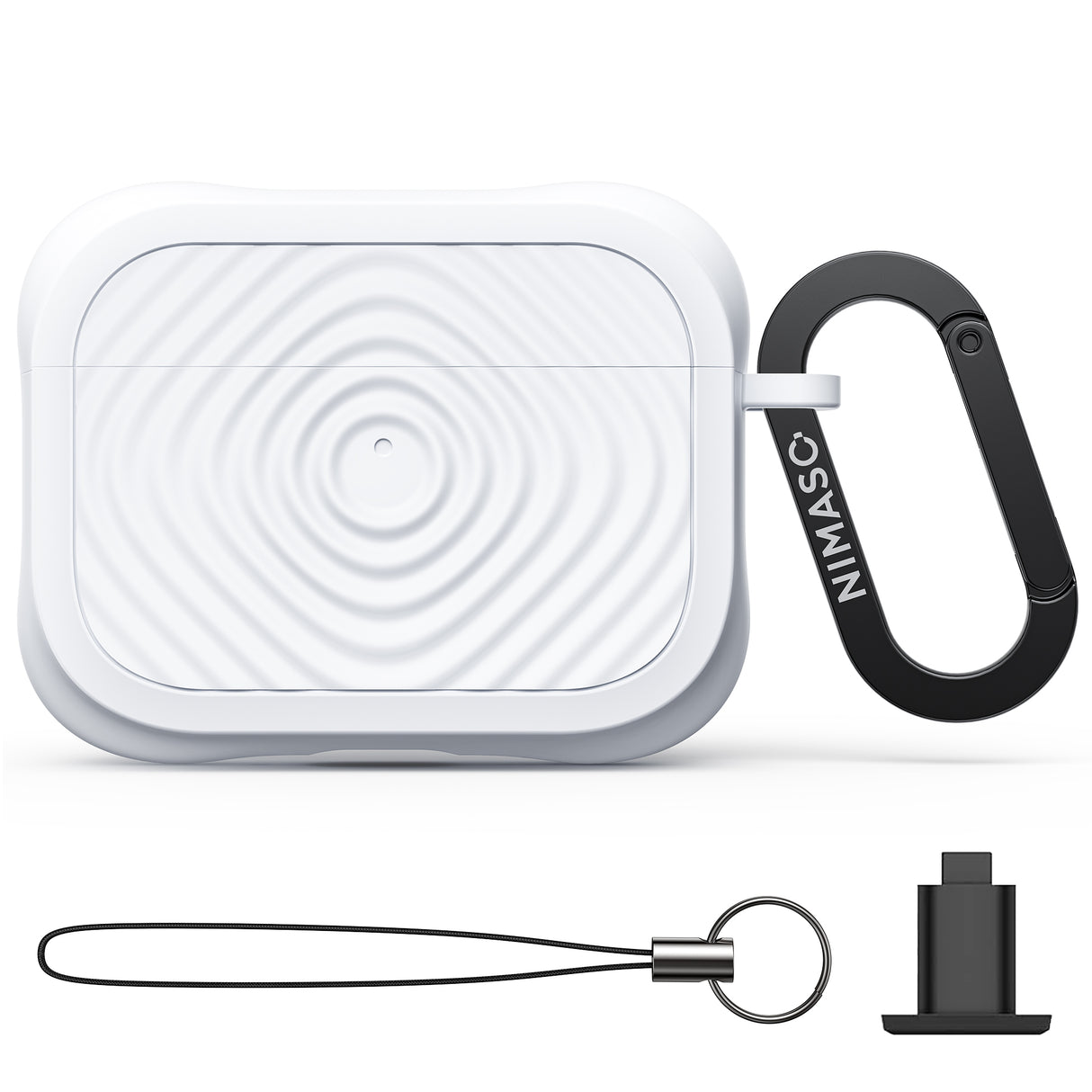 NIMASO Airpods Pro3 2025用 保護ケース シリコーン ワイヤレス充電対応 耐衝撃 キズ防止 カラビナ付き（3色）