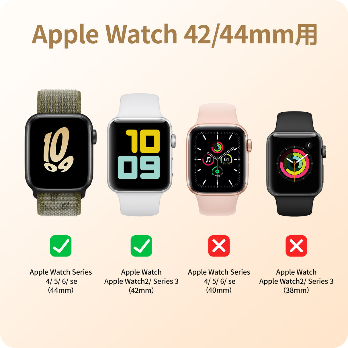 NIMASO Apple Watch (42mm/44mm）用フィルム 防水 気泡レス【6枚入り】