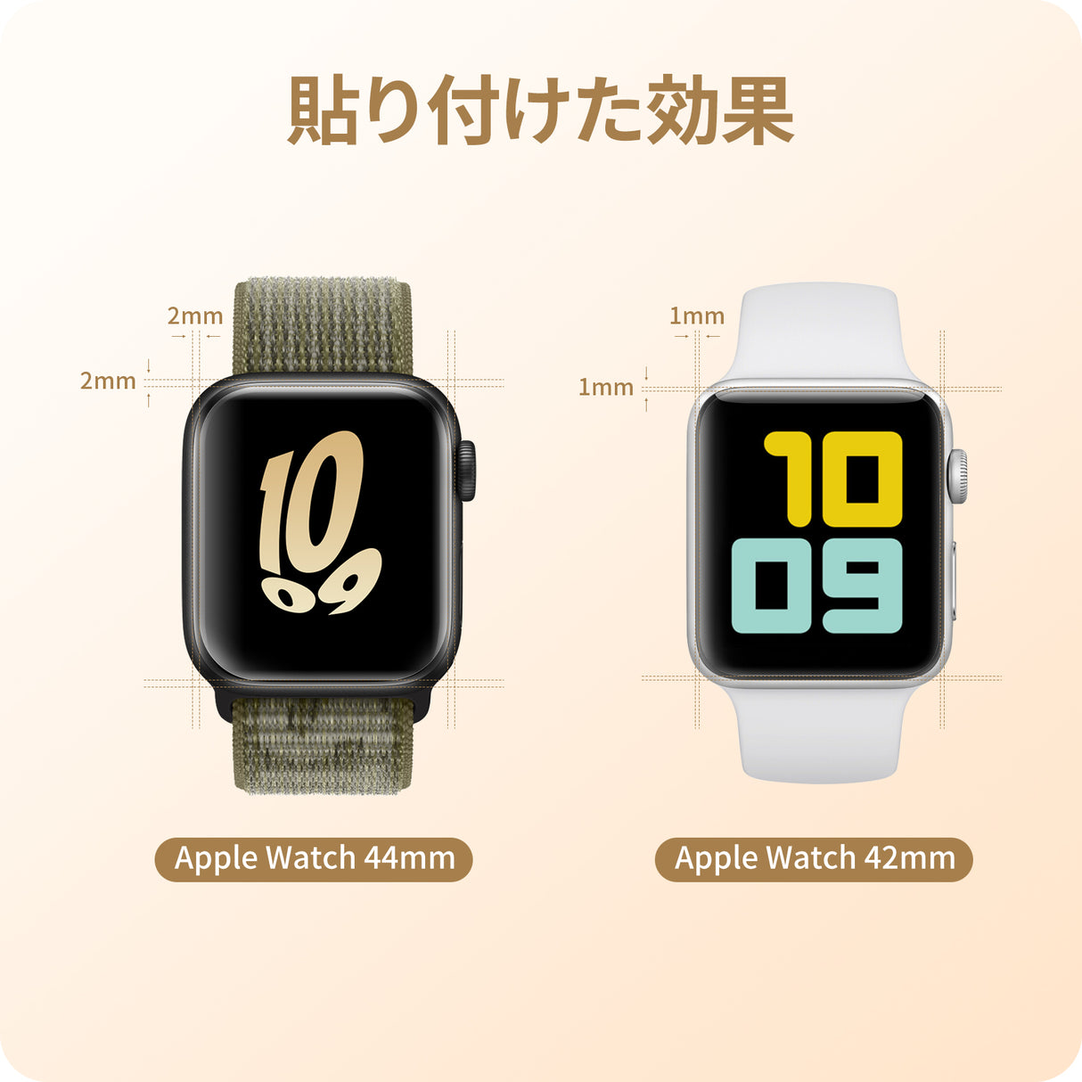 NIMASO Apple Watch (42mm/44mm）用フィルム 防水 気泡レス【6枚入り】