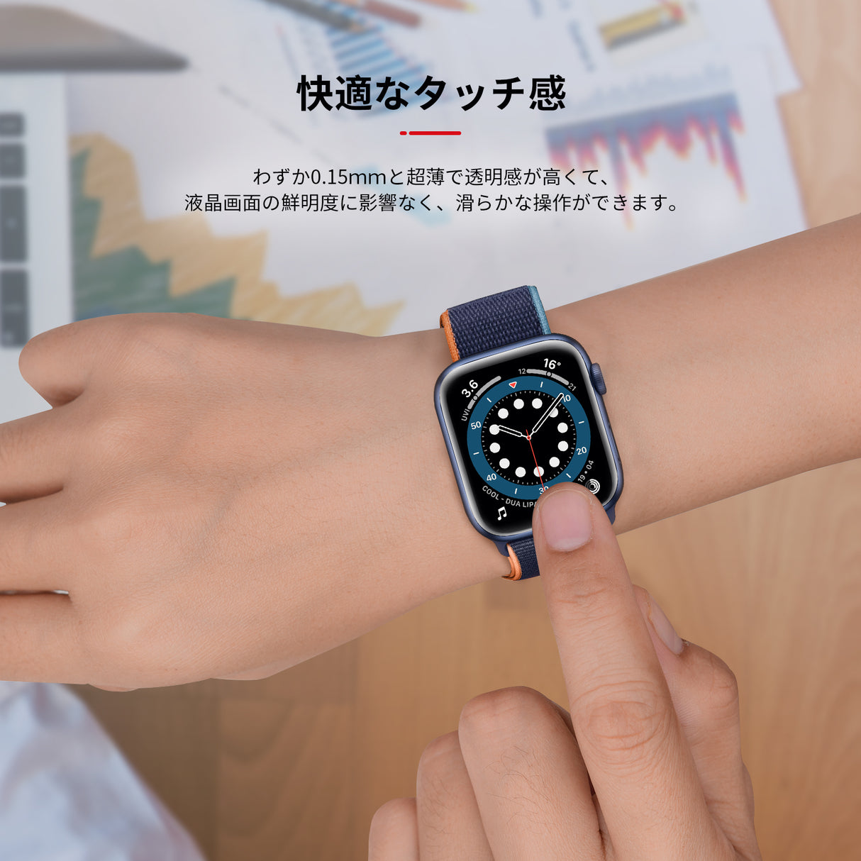NIMASO Apple Watch series 6/5/4/3/SE対応 (38mm/40mm）用フィルム 【3/6枚入り】