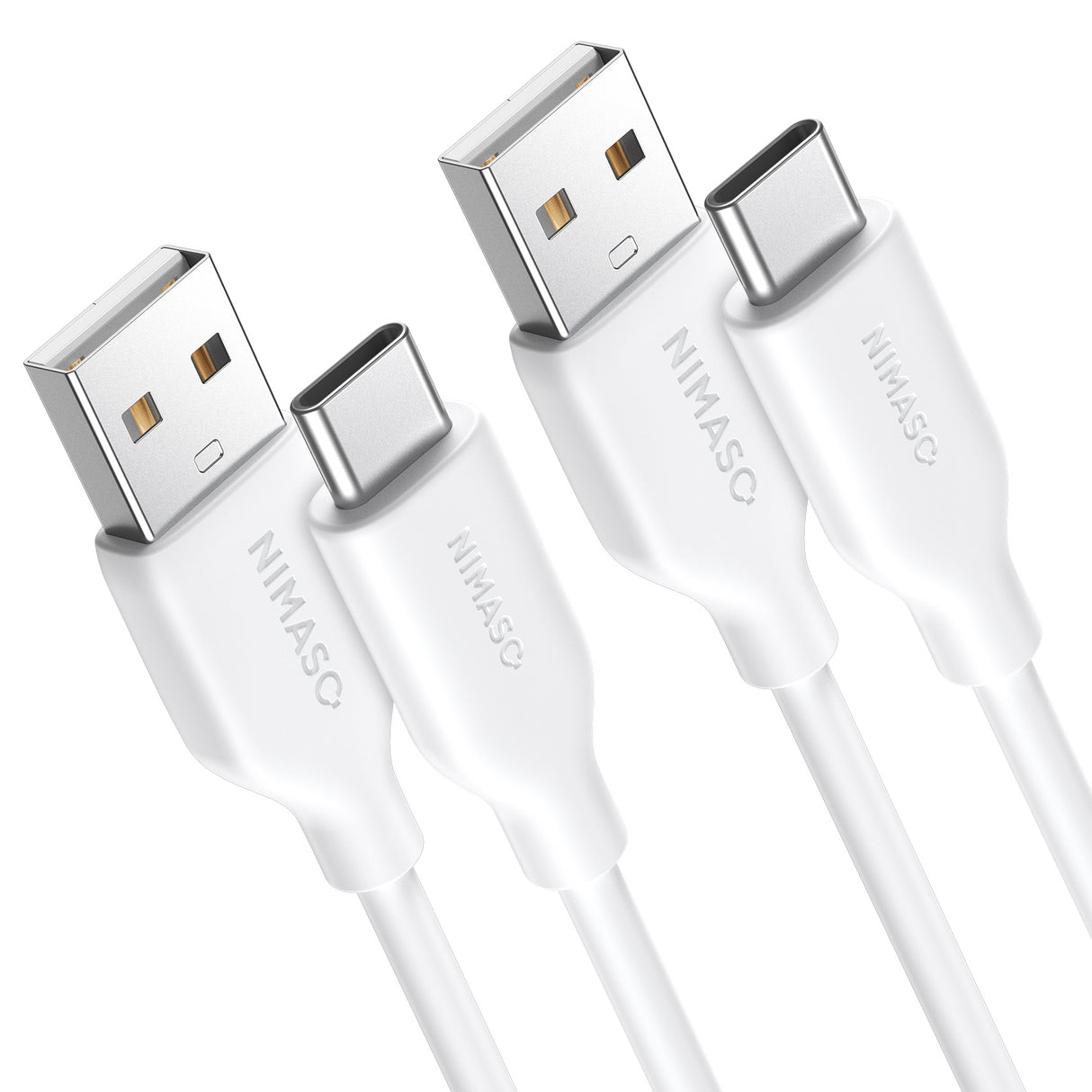 NIMASO USB-A & USB-C ケーブル 絡まないケーブル シリコン素材採用 USB Type C ケーブル 2.0