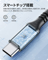 NIMASO USB Type-C to Type-C & USB-A 2in1 充電ケーブル PD対応100W急速充電 1本/2本入り