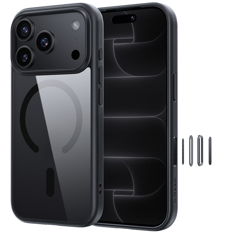 NIMASO iPhone 17/Pro/Pro Max/Air 手机壳，透明，兼容 MagSafe，防黄变，防指纹，防震（冰星系列） 