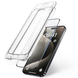 NIMASO ガラスフィルム iPhone 15 Plus/Pro/Pro Max用 黒縁あり 全面保護 自動除塵 気泡ゼロ 強化ガラス ガイド枠付き