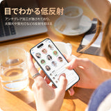 NIMASO iPhone 15/Plus/Pro/Pro Max用 アンチグレア ガラスフィルム 全面保護 黒縁あり ガイド枠付き 2枚セット