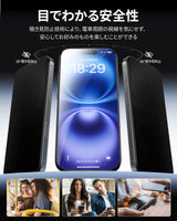 NIMASO  iPhone 16/Plus用 28°覗き見防止 ガラスフィルム ガイド枠付き【2枚】