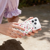 NIMASO iPhone 17/Pro/Pro Max/Air用 ケース MagSafe対応 かわいい おしゃれ スマホケース （フローラルシリーズ）赤いバラ