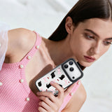 NIMASO iPhone 17/Pro/Pro Max/Air用 ケース MagSafe対応 ミラー かわいい おしゃれ 耐衝撃 ワイヤレス充電対応（ファンシーシリーズ）ブラックキャット