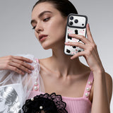 NIMASO iPhone 17/Pro/Pro Max/Air用 ケース MagSafe対応 ミラー かわいい おしゃれ 耐衝撃 ワイヤレス充電対応（ファンシーシリーズ）ブラックキャット