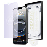 NIMASO iPhone 16e/14/13 Pro/13 2in1 アンチグレア+ブルーライトカット 強化ガラスフィルム 「バリ楽Box」ガイド枠付き【1枚】