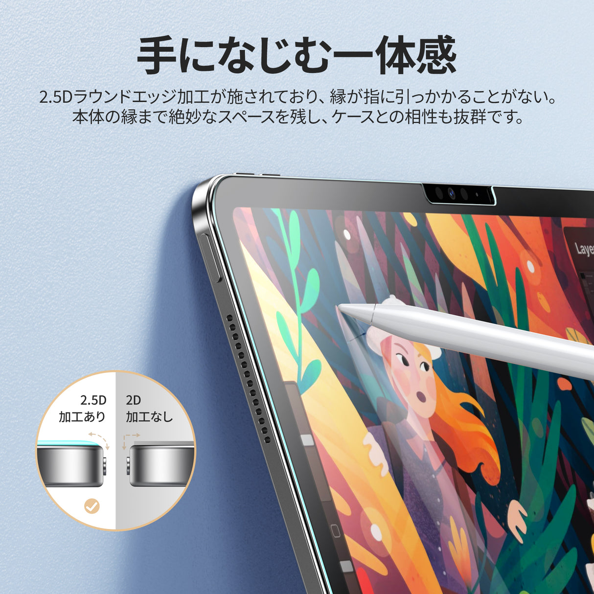 NIMASO ガラスフィルム iPad Air 13インチ M4 第8世代 2026/iPad Air M3 第7世代 2025/iPad Air M2 第6世代 2024用 ガイド枠付
