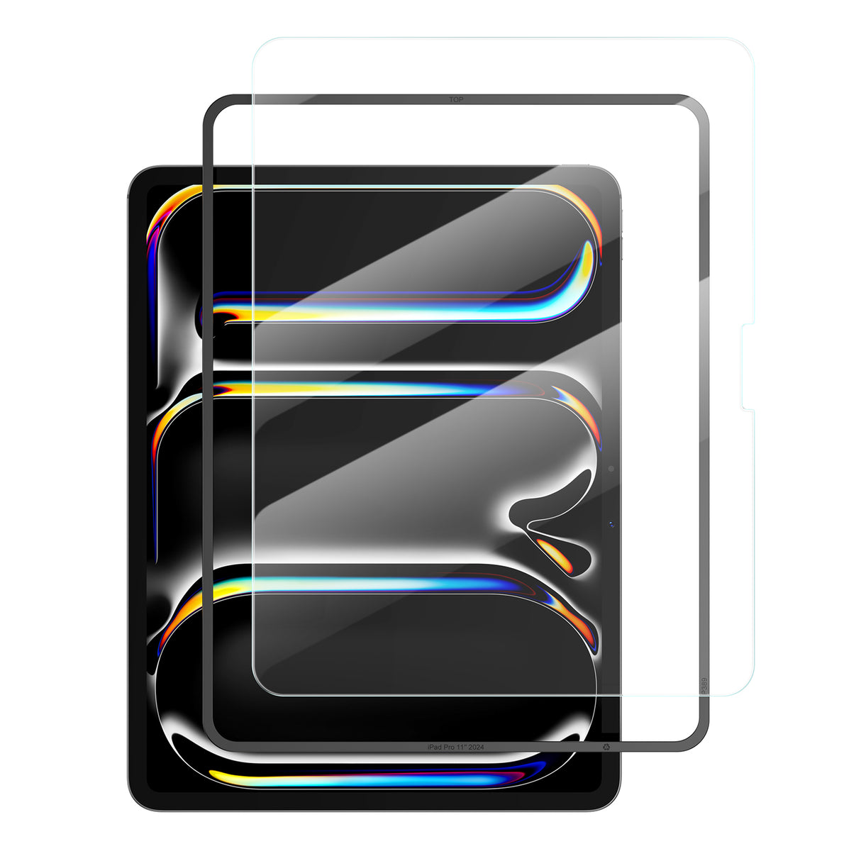NIMASO iPad Pro 11 インチ 2024 高通過率ガラスフィルム ガイド枠付き