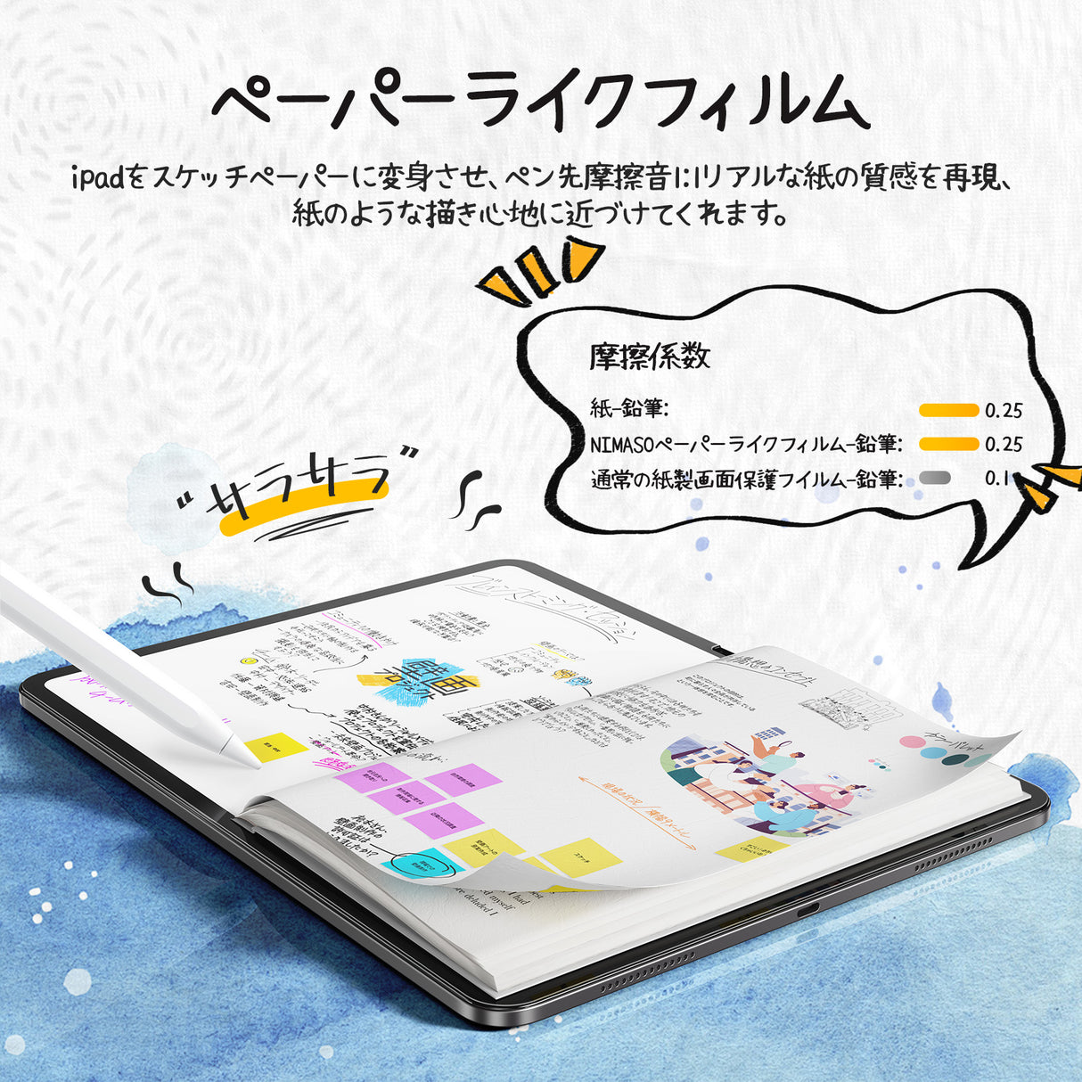 NIMASO iPad Pro 13 インチ 2024用 ペーパーライクフィルム