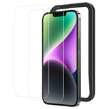 NIMASO iPhone 16e/14 Pro Max/14 Pro/14 Plus/14/13 Pro Max/13 Pro/13 mini/13 強化ガラスフィルム 黒縁なし ガイド枠付き【2枚】