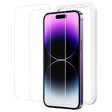 NIMASO iPhone 16e/14 Pro Max/14 Pro/14 Plus/14/13 Pro Max/13 Pro/13 mini/13 強化ガラスフィルム 黒縁なし ガイド枠付き【2枚】