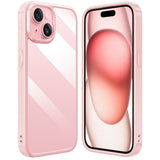 iPhone 15  背面強化ガラス ピンクケース