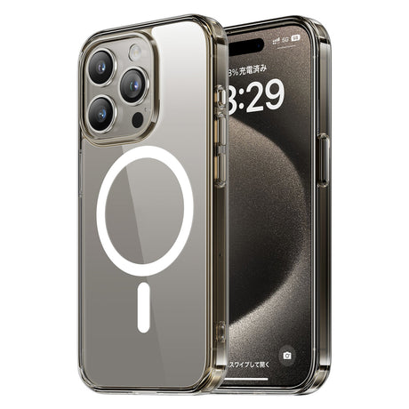  iPhone 15 Pro/Pro Max ブラウン 耐衝撃 スマホケース
