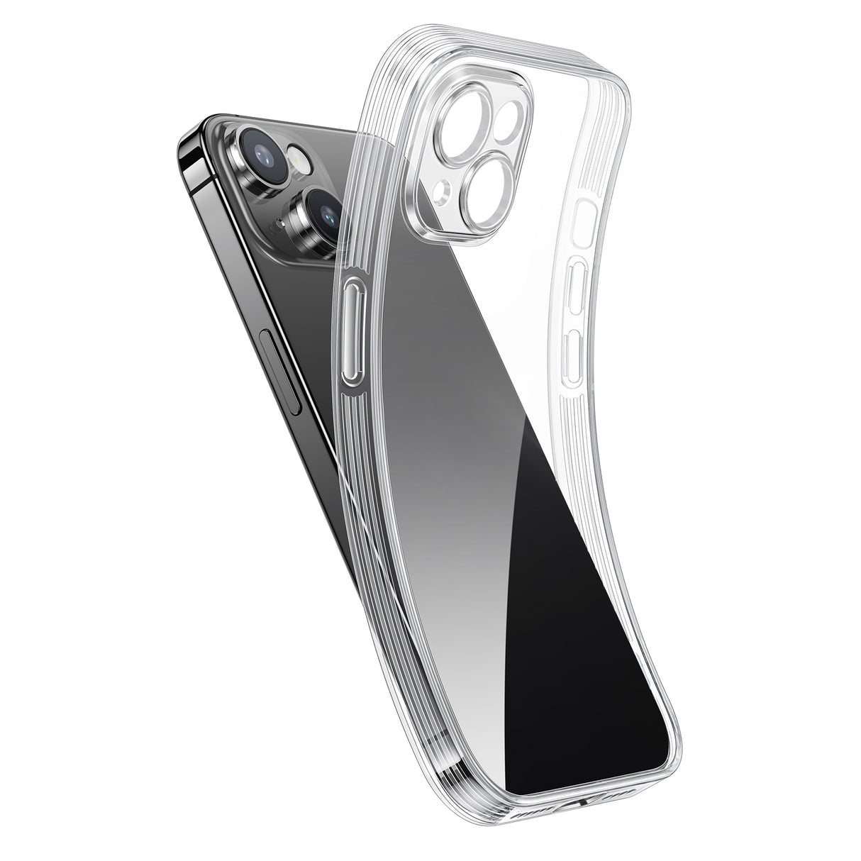 NIMASO iPhone 15/Plus/Pro/Pro Max TPU素材 カメラレンズ保護 ワイヤレス充電対応  クリア ケース