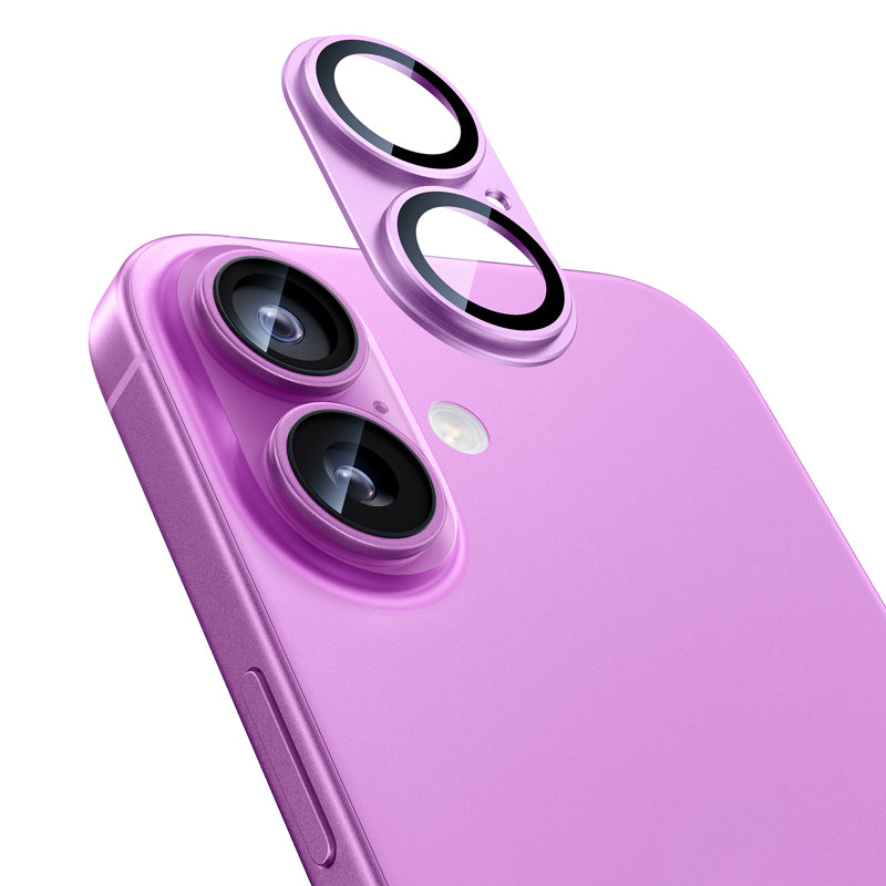 NIMASO Camera Film for iPhone 16/Plus/Pro/Pro Max, Aluminum Alloy + 9H Glass [2 Sheets] 