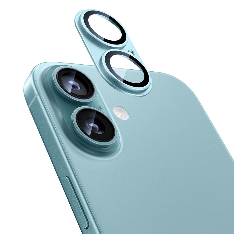 NIMASO Camera Film for iPhone 16/Plus/Pro/Pro Max, Aluminum Alloy + 9H Glass [2 Sheets] 