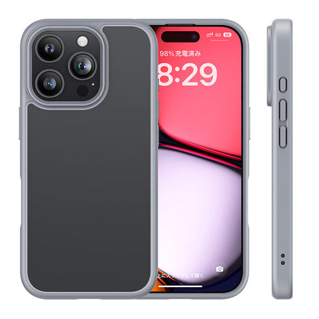 iPhone 16Pro Max用ケース マット仕上げ グレー
