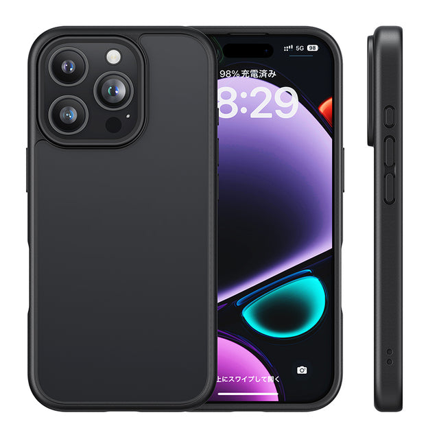  iPhone 16Pro用ケース マット仕上げ ブラック