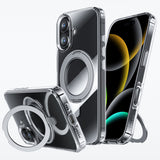 NIMASO  iPhone 16/Pro/Pro Max用ケース MagSafe対応 360°回転スタンドケース（氷星シリーズ）