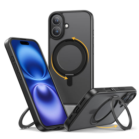 iPhone 16用ケース MagSafe対応 360°回転スタンドケース