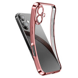 iPhone 16用ケース クリア TPU スマホケース 耐衝撃 黄ばみにくい（清水シリーズ）ピンク