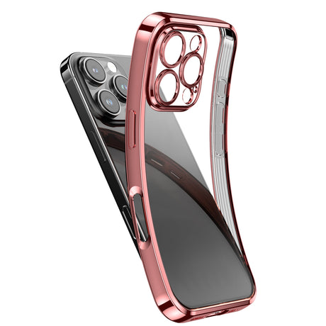 iPhone 16Pro/Pro Max用ケース クリア TPU スマホケース 耐衝撃 黄ばみにくい（清水シリーズ）ピンク