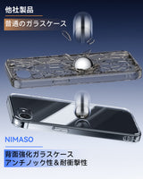iPhone 16e クリアケース 背面ガラス　耐衝撃