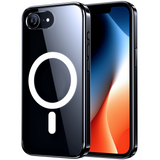 NIMASO iPhone 16eケース MagSafeアクセサリー対応 クリア/ブラック（氷星シリーズ）