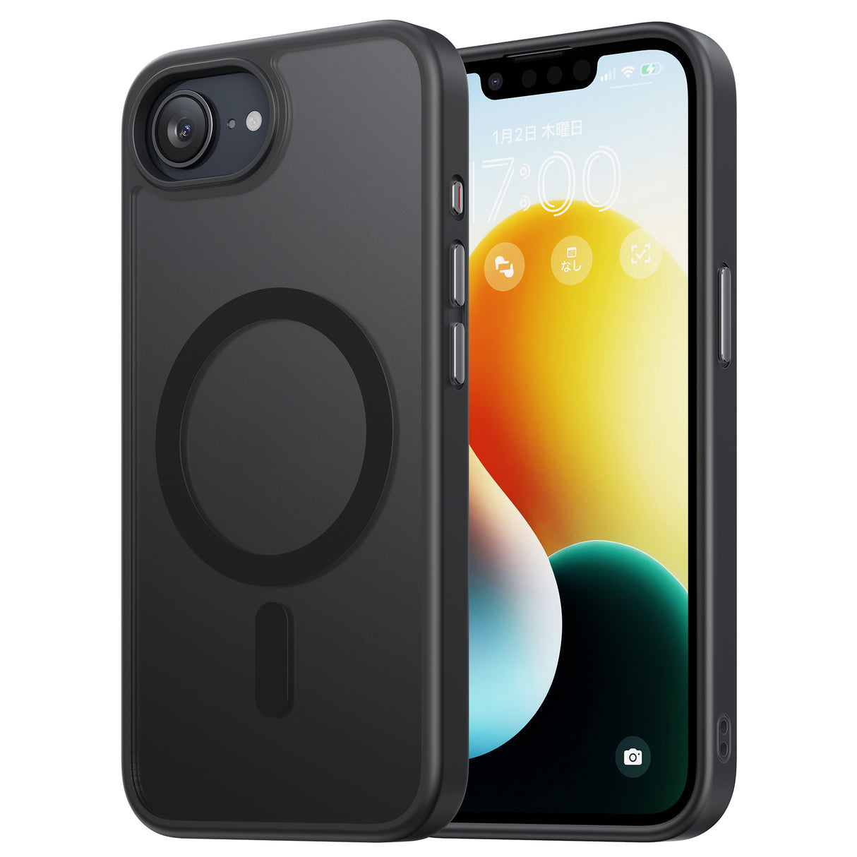 NIMASO iPhone 16eケース  MagSafeアクセサリー対応 スマホケース（黒羽シリーズ）