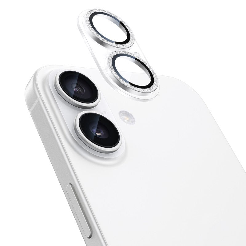 NIMASO カメラフィルム iPhone 17/Pro/Pro Max 対応 アクリル＋キラキラ 全面保護 黒縁取り 9H強化ガラス 耐衝撃 1枚セット
