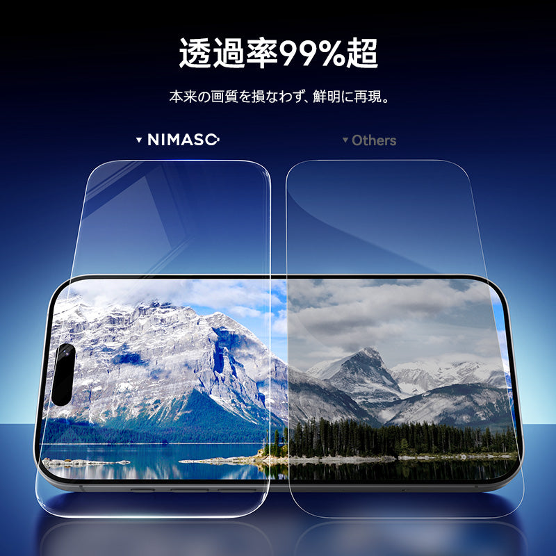 【究極の保護セット】NIMASO iPhone 17 Pro Max 対応 ガラスフィルム ＋ カメラ保護フィルム クリア / アンチグレア / 覗き見防止 アルミ合金