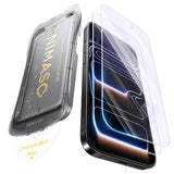 NIMASO iPhone 17/Pro/Pro Max/Air用 ブルーライトカット 強化ガラスフィルム 目の疲れ軽減 自動除塵ガイド枠 【2枚】