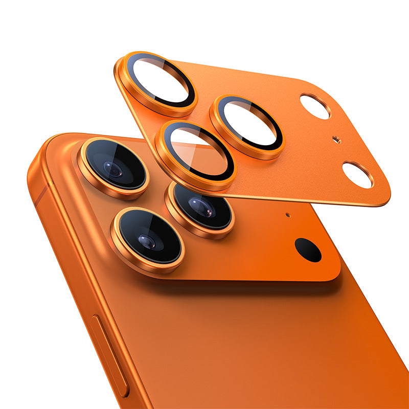 NIMASO iPhone 17 Pro/Pro Max/Air用 カメラフィルム アルミ合金＋9H強化ガラス 全面保護 黒縁取り 耐衝撃 ガイド枠付き
