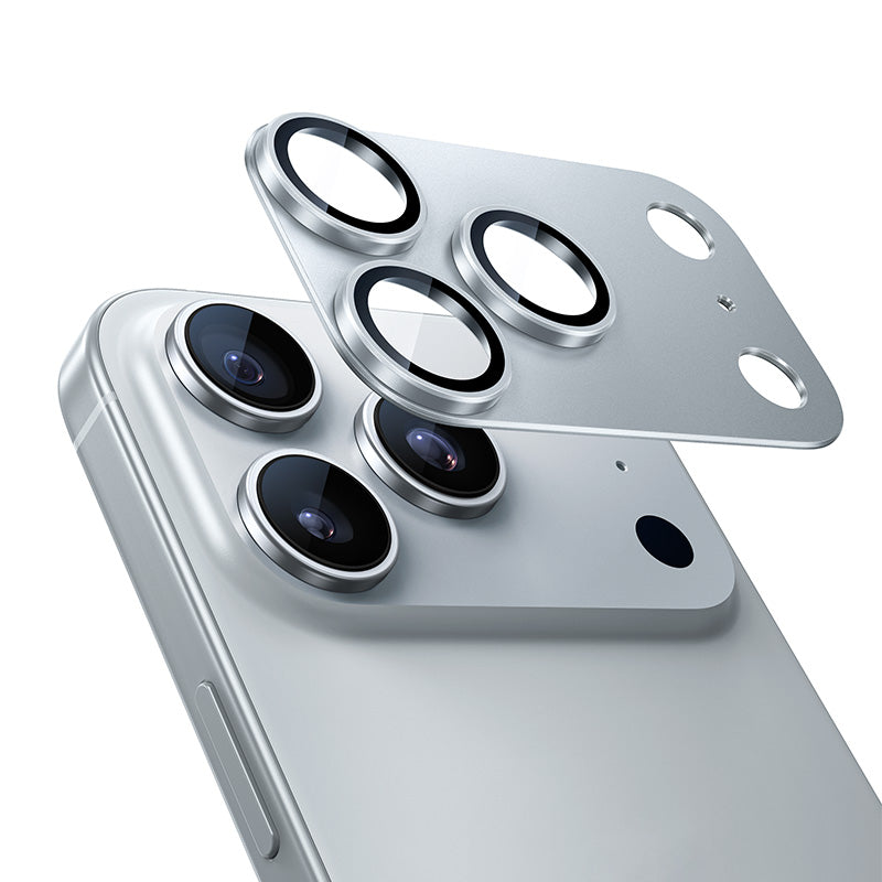 NIMASO iPhone 17 Pro/Pro Max/Air用 カメラフィルム アルミ合金＋9H強化ガラス 全面保護 黒縁取り 耐衝撃 ガイド枠付き