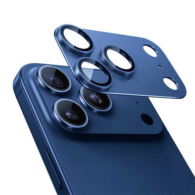 NIMASO iPhone 17 Pro/Pro Max/Air用 カメラフィルム アルミ合金＋9H強化ガラス 全面保護 黒縁取り 耐衝撃 ガイド枠付き