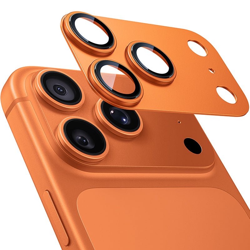 NIMASO Camera Film for iPhone 17/17 Pro/Pro Max/Air, Aluminum Alloy + 9H Tempered Glass, Full Protection, Black Border, Shockproof, with Guide Frame 