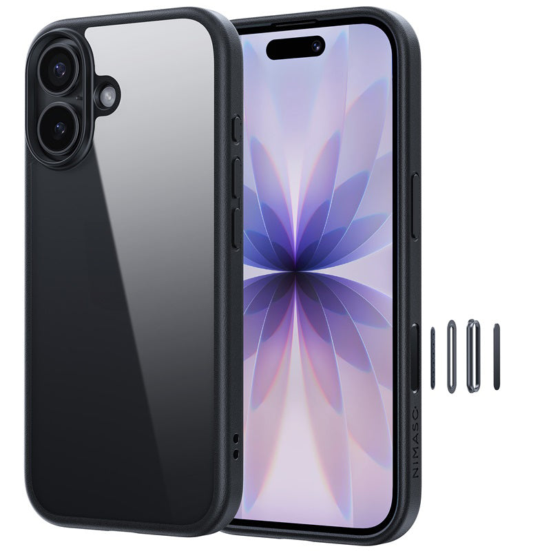 NIMASO iPhone 17/Pro/Pro Max/Air用 ケース クリア 黄変防止 耐衝撃 ストラップホール（氷星シリーズ）