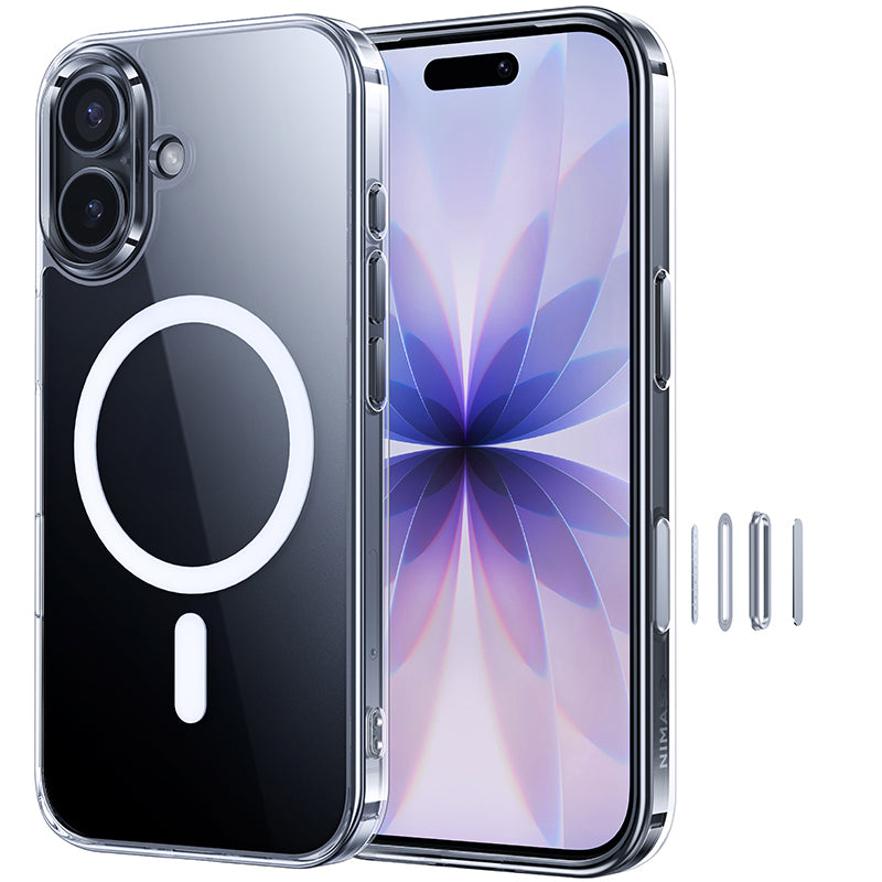NIMASO iPhone 17/Pro/Pro Max/Air用ケース クリア MagSafe対応 黄変防止 指紋防止 耐衝撃（氷星シリーズ）